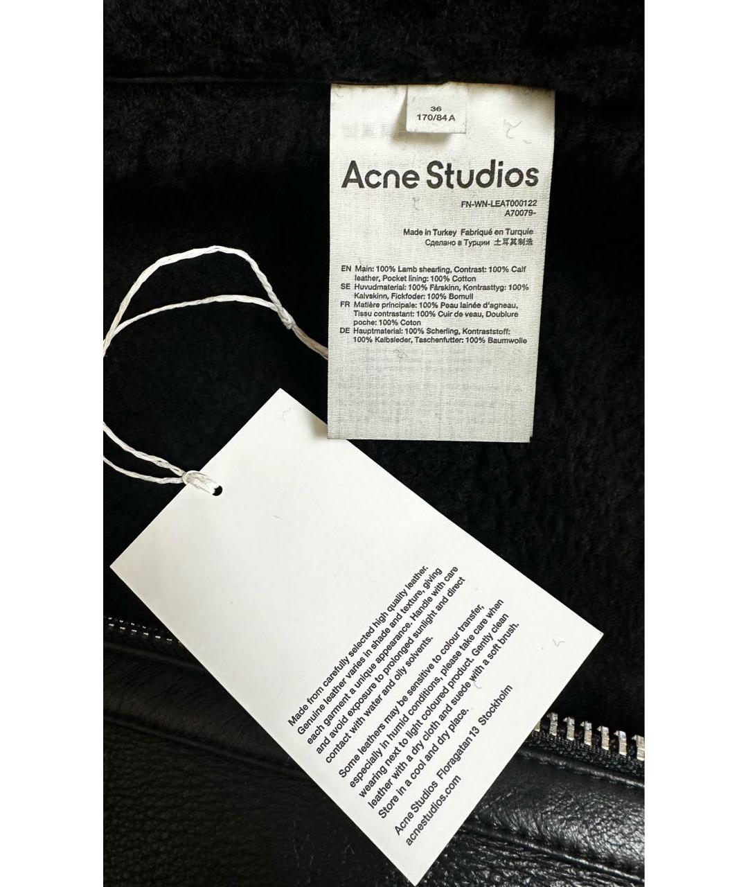 ACNE STUDIOS Черная кожаная дубленка, фото 5