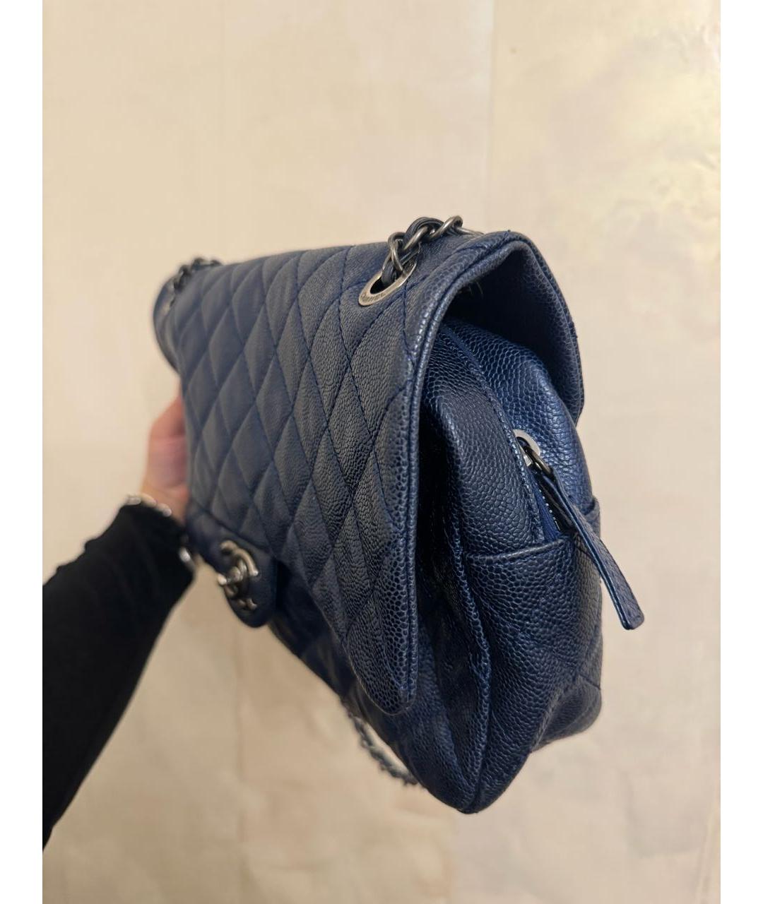 CHANEL PRE-OWNED Темно-синяя кожаная сумка через плечо, фото 2