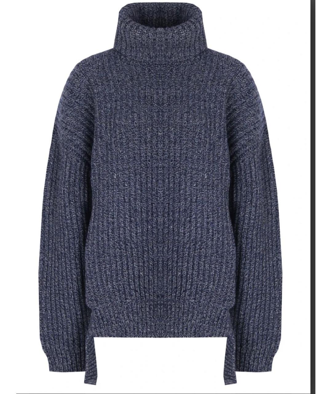 BALENCIAGA Темно-синий шерстяной джемпер / свитер, фото 9