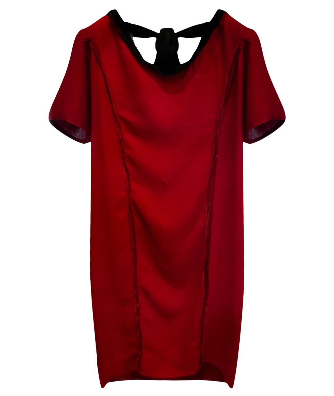 PRADA Бордовое шелковое коктейльное платье, фото 1