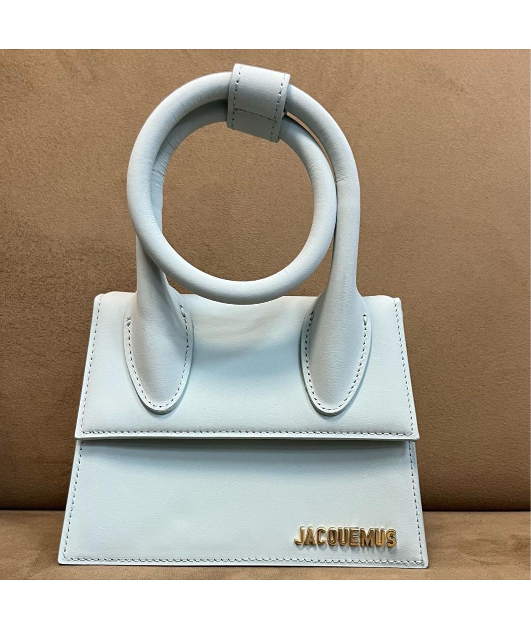 JACQUEMUS Голубая замшевая сумка через плечо, фото 7