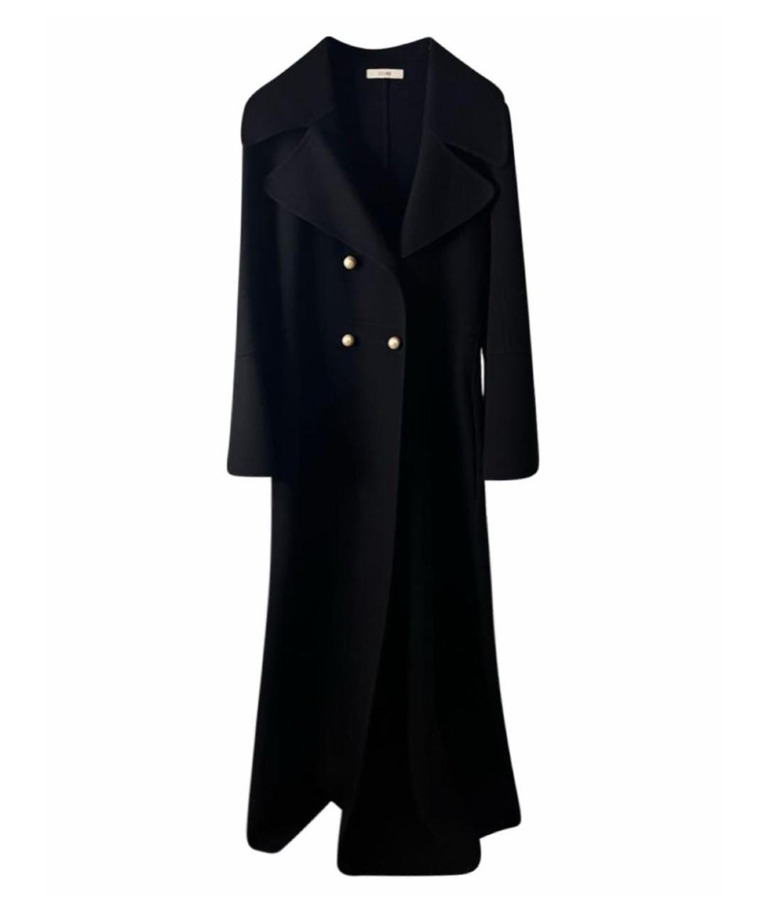 CELINE Черное шерстяное пальто, фото 1
