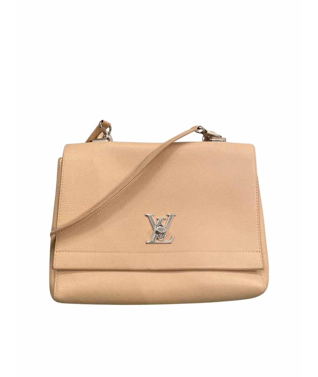 LOUIS VUITTON PRE-OWNED Бежевая кожаная сумка с короткими ручками, фото 1