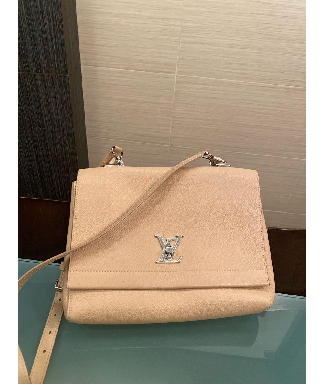 LOUIS VUITTON PRE-OWNED Бежевая кожаная сумка с короткими ручками, фото 6