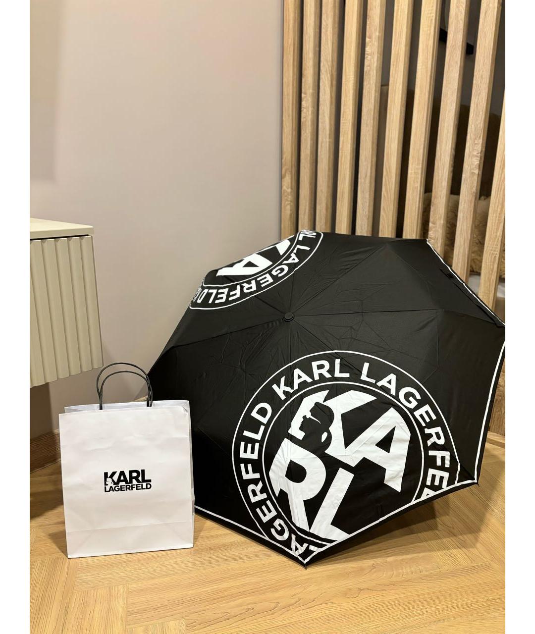 KARL LAGERFELD Черный зонт, фото 4