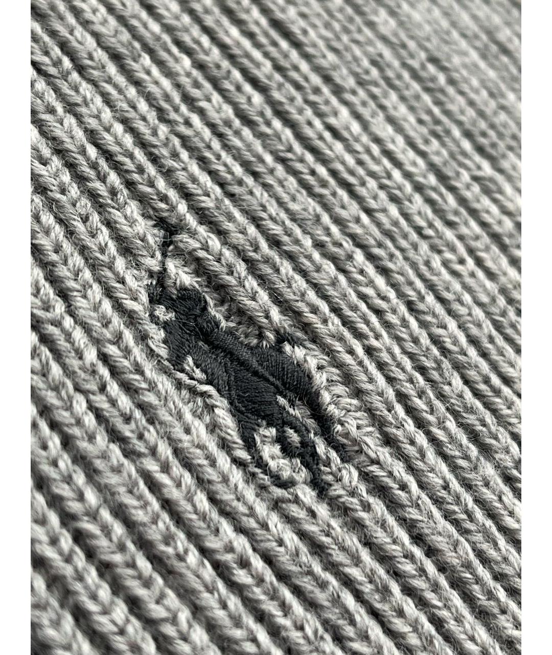 POLO RALPH LAUREN Серый шерстяной шарф, фото 6