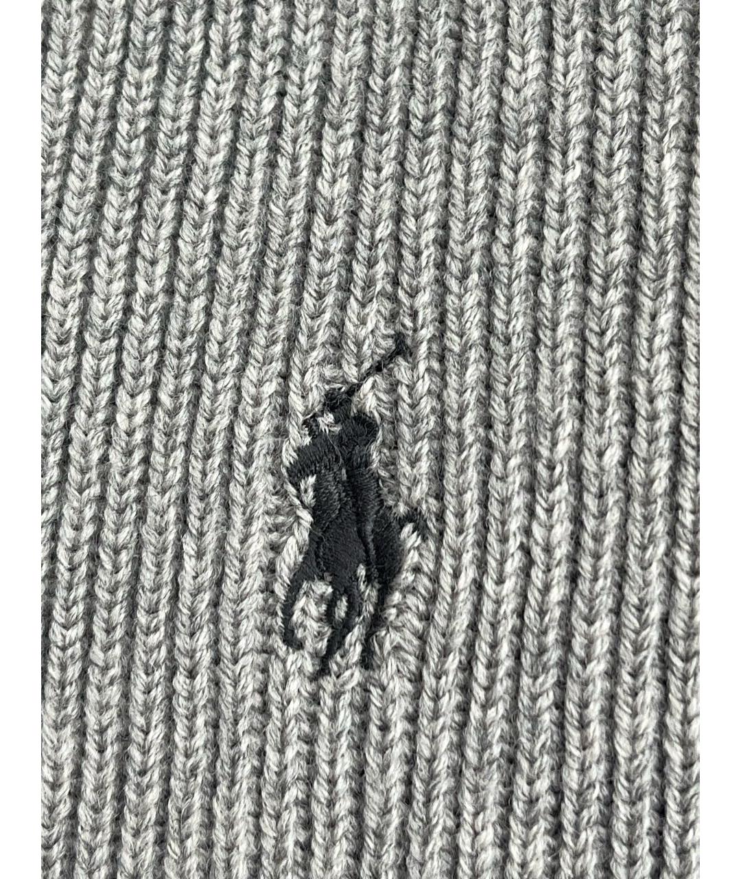 POLO RALPH LAUREN Серый шерстяной шарф, фото 5