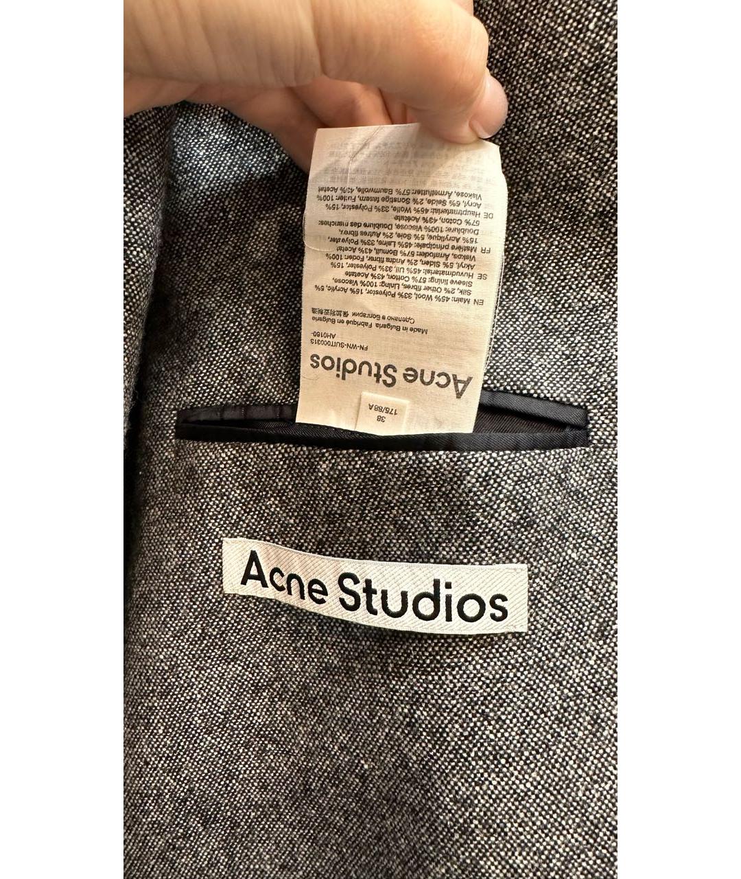ACNE STUDIOS Серый шерстяной жакет/пиджак, фото 6