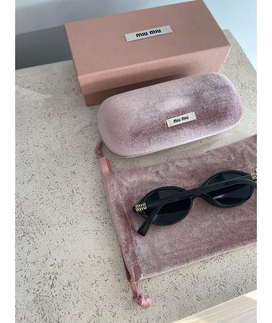 MIU MIU Черные пластиковые солнцезащитные очки, фото 6