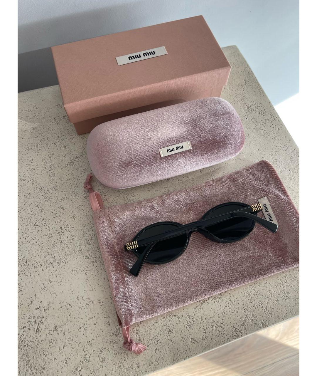 MIU MIU Черные пластиковые солнцезащитные очки, фото 7