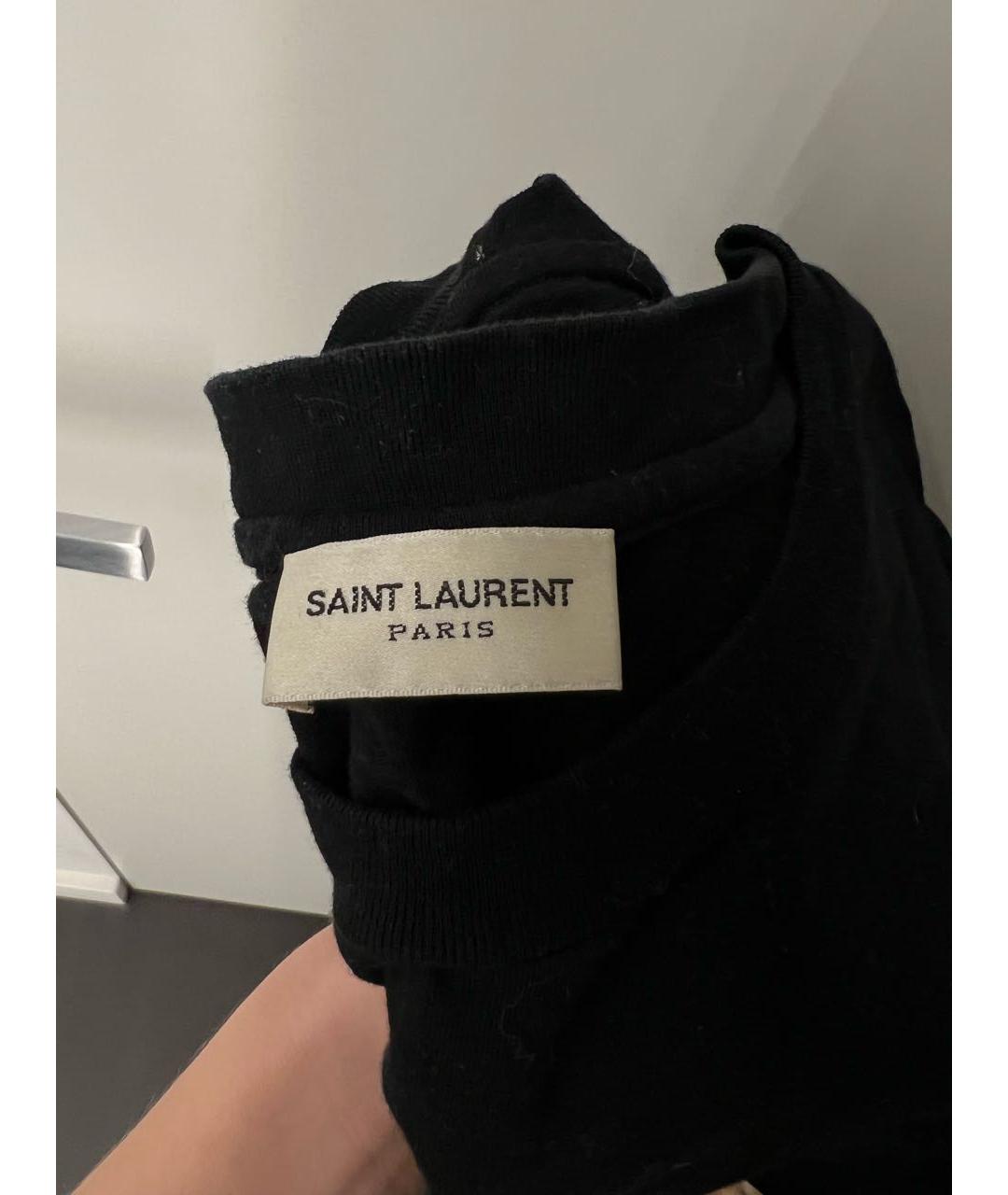 SAINT LAURENT Черная хлопковая футболка, фото 4