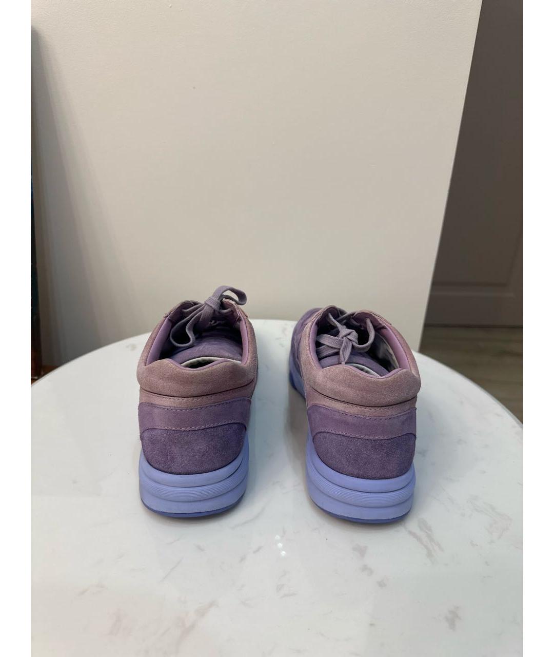 CHANEL PRE-OWNED Фиолетовые замшевые кроссовки, фото 4