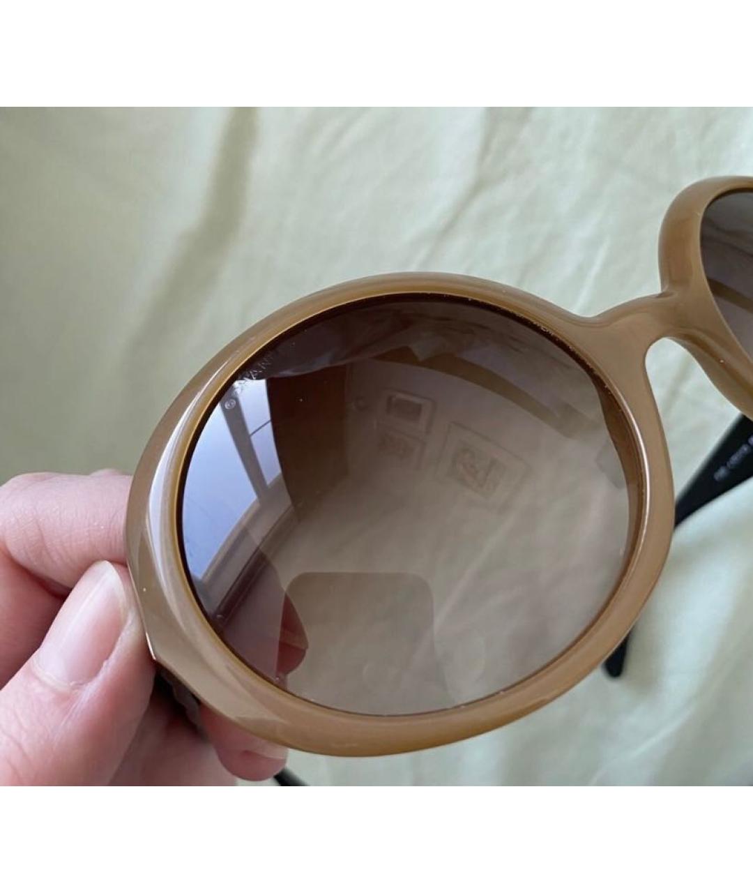 CHANEL Коричневые пластиковые солнцезащитные очки, фото 5