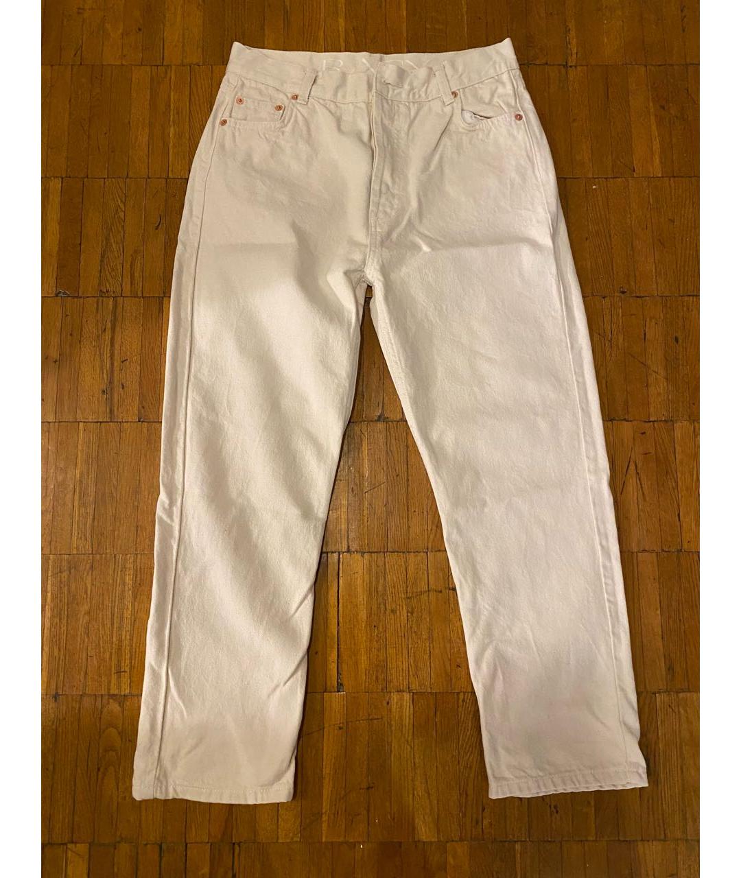 RAEY Бежевые хлопковые прямые джинсы, фото 8