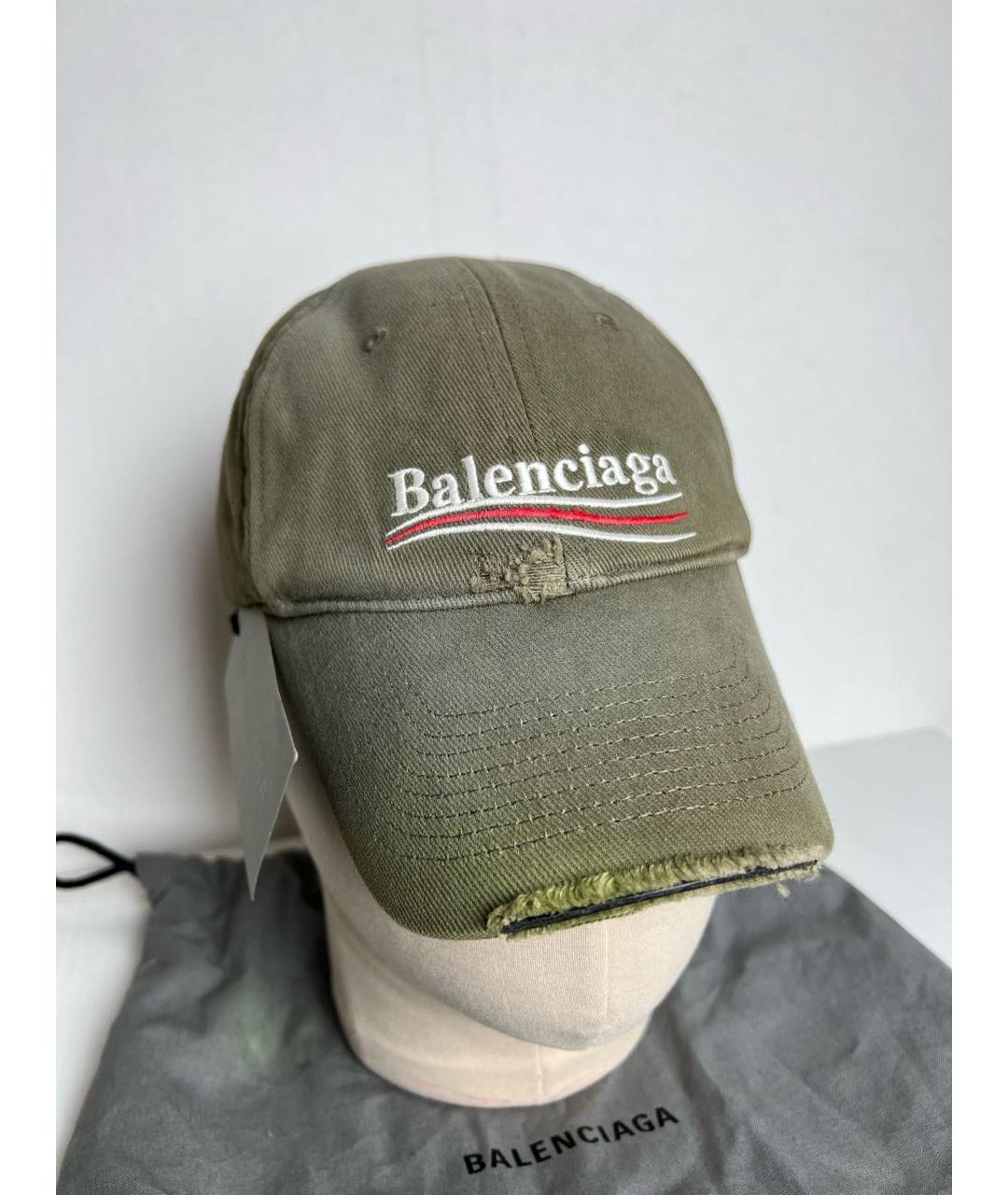 BALENCIAGA Хаки хлопковая кепка, фото 8