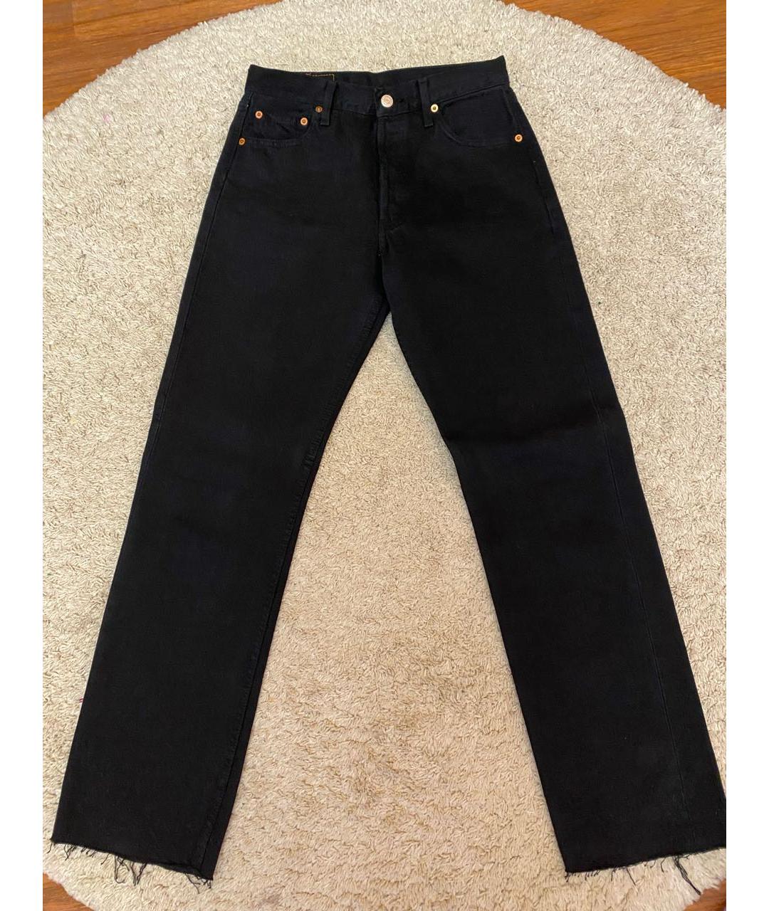 LEVI'S Черные хлопковые прямые джинсы, фото 8