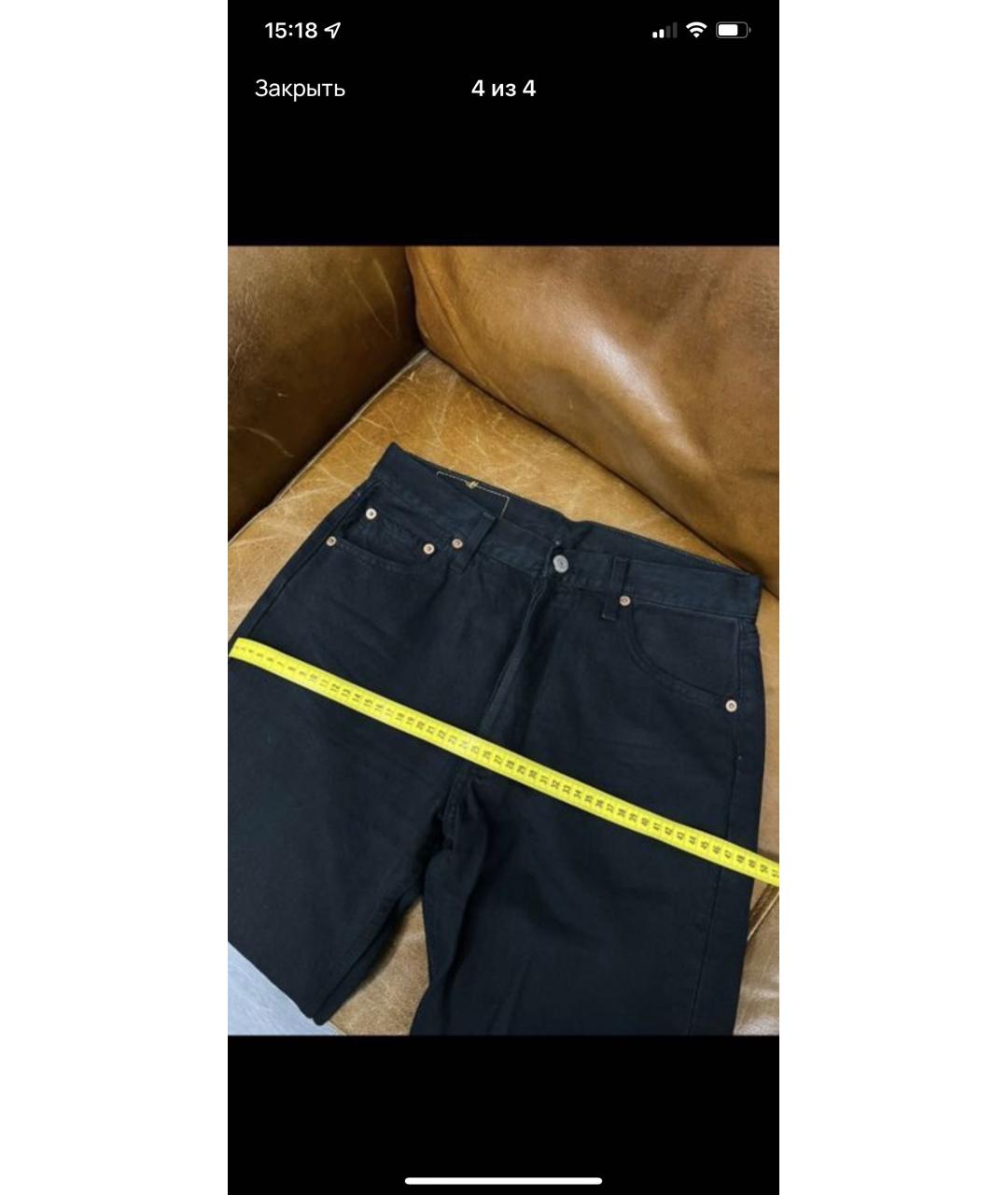 LEVI'S Черные хлопковые прямые джинсы, фото 6
