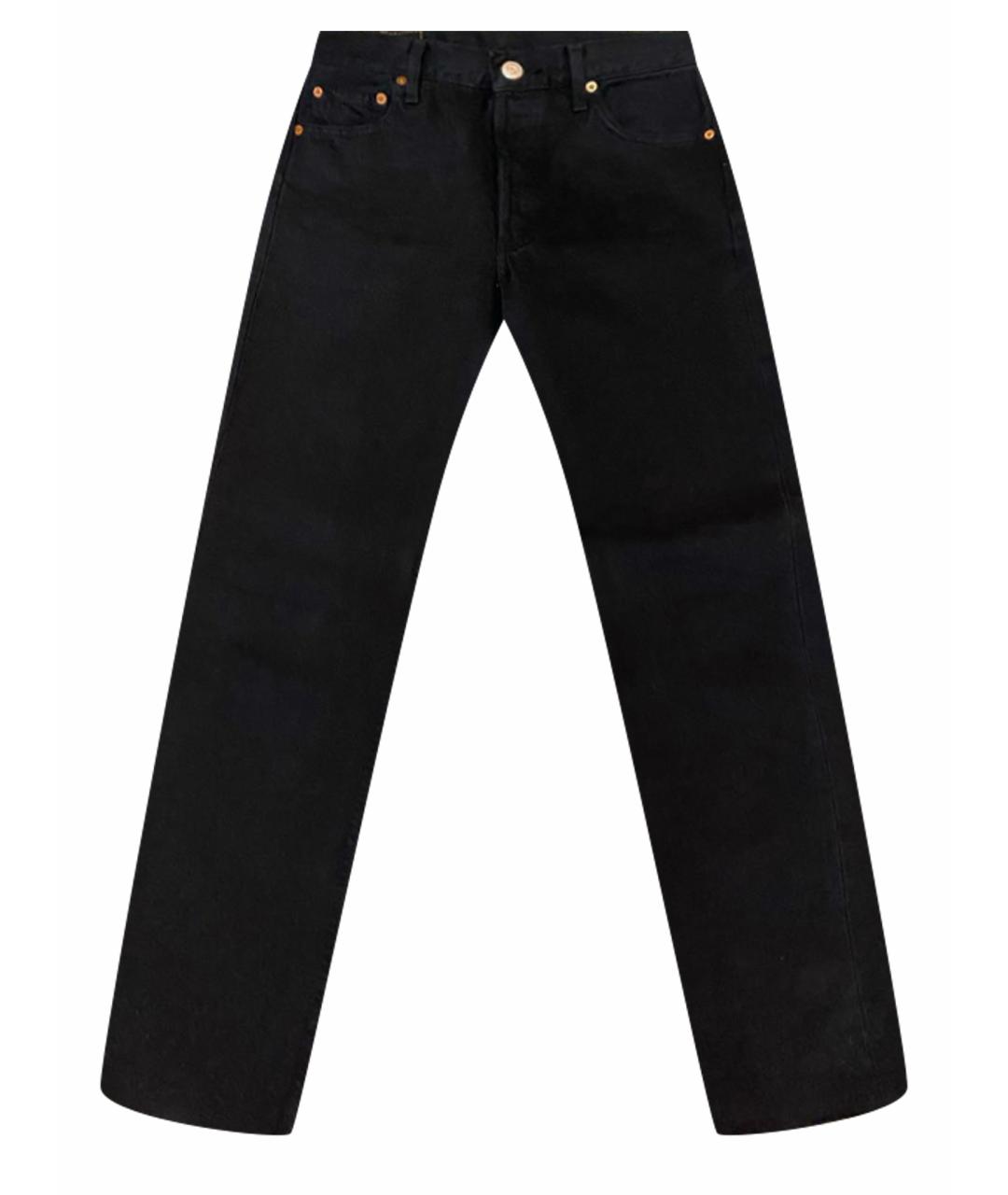 LEVI'S Черные хлопковые прямые джинсы, фото 1
