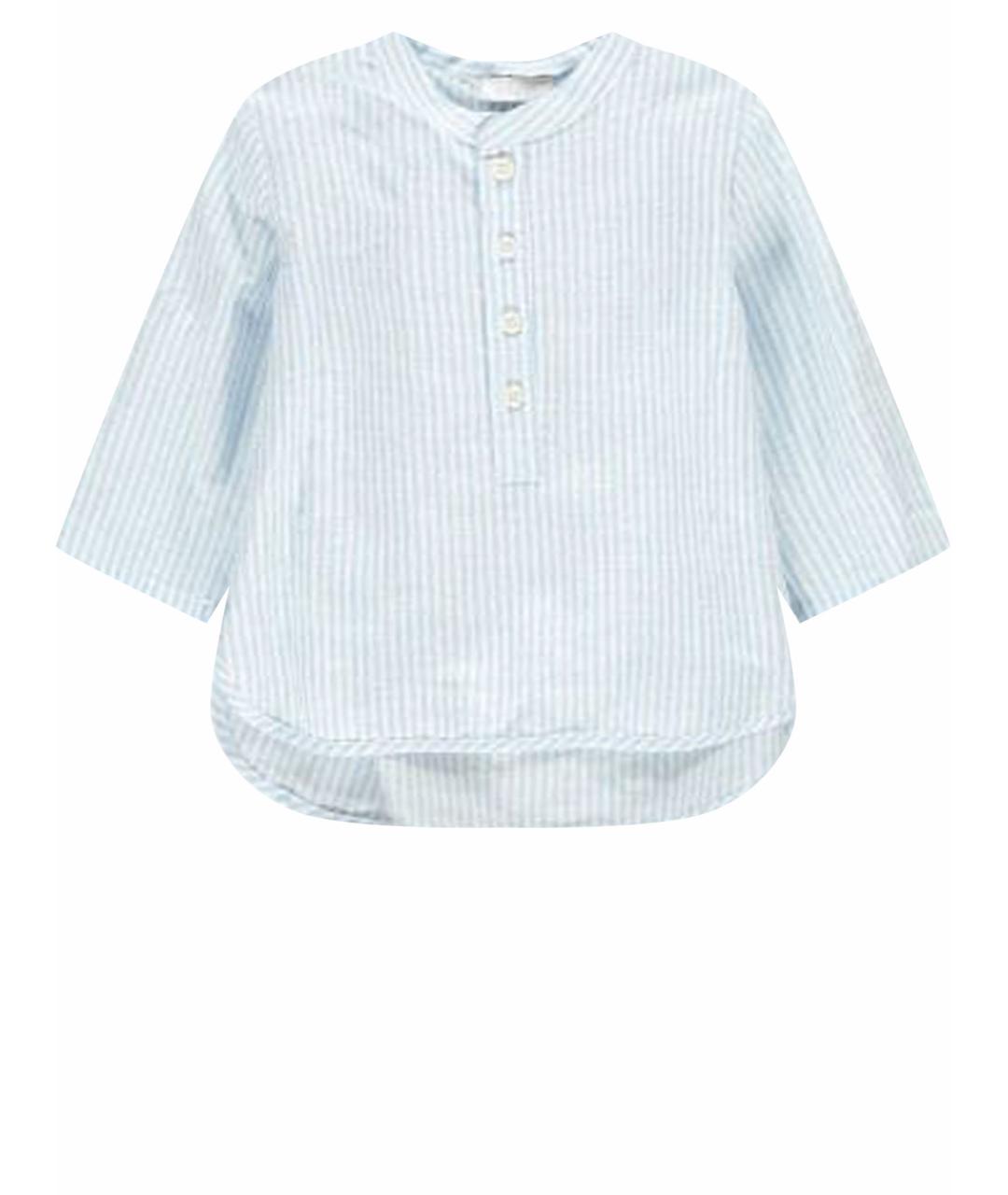 IL GUFO Голубая льняная детская рубашка, фото 1