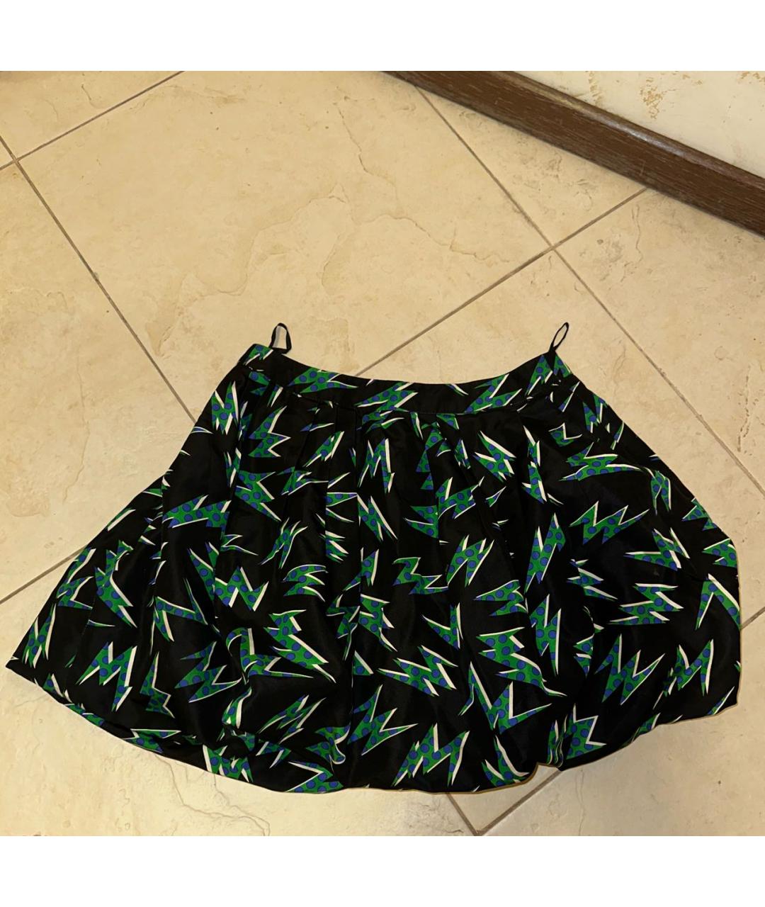 MIU MIU Черная шелковая юбка мини, фото 2