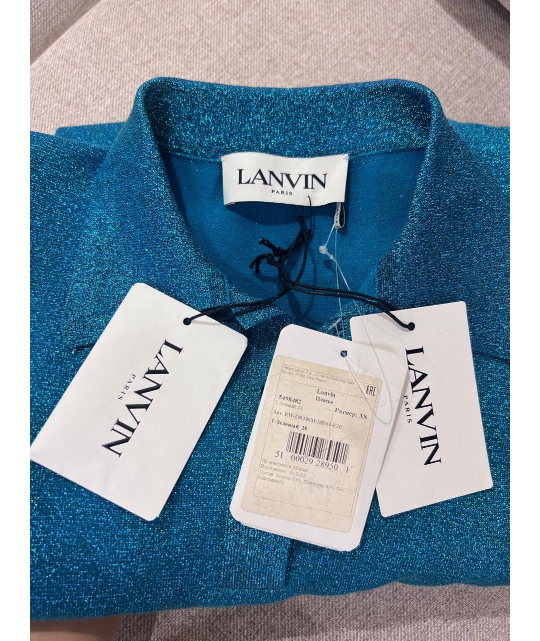 LANVIN Синее хлопковое повседневное платье, фото 3