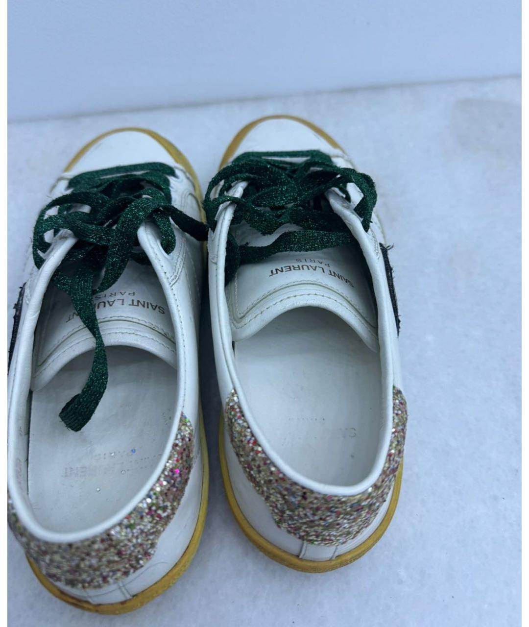 SAINT LAURENT Белые кожаные кеды, фото 3