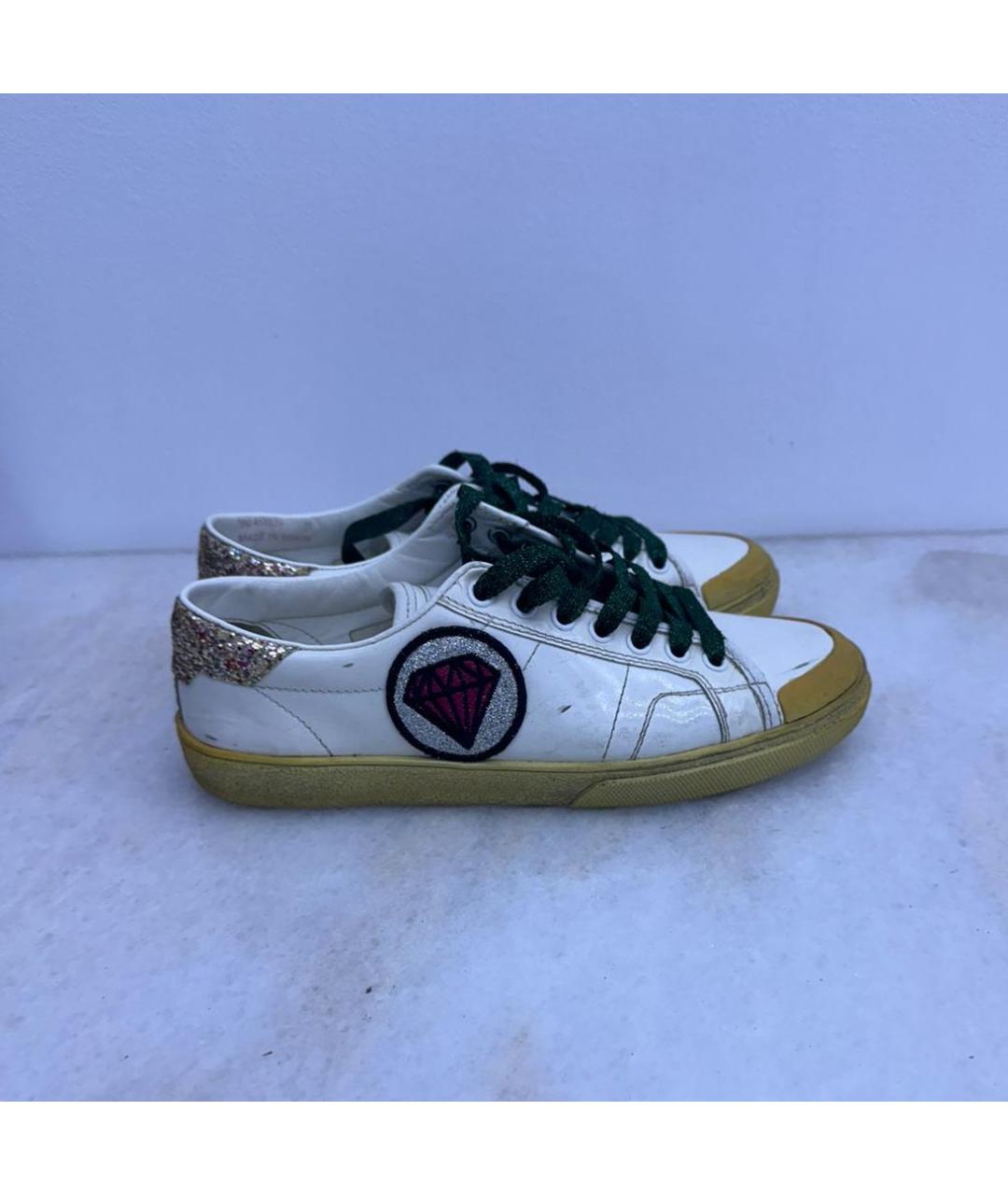 SAINT LAURENT Белые кожаные кеды, фото 5