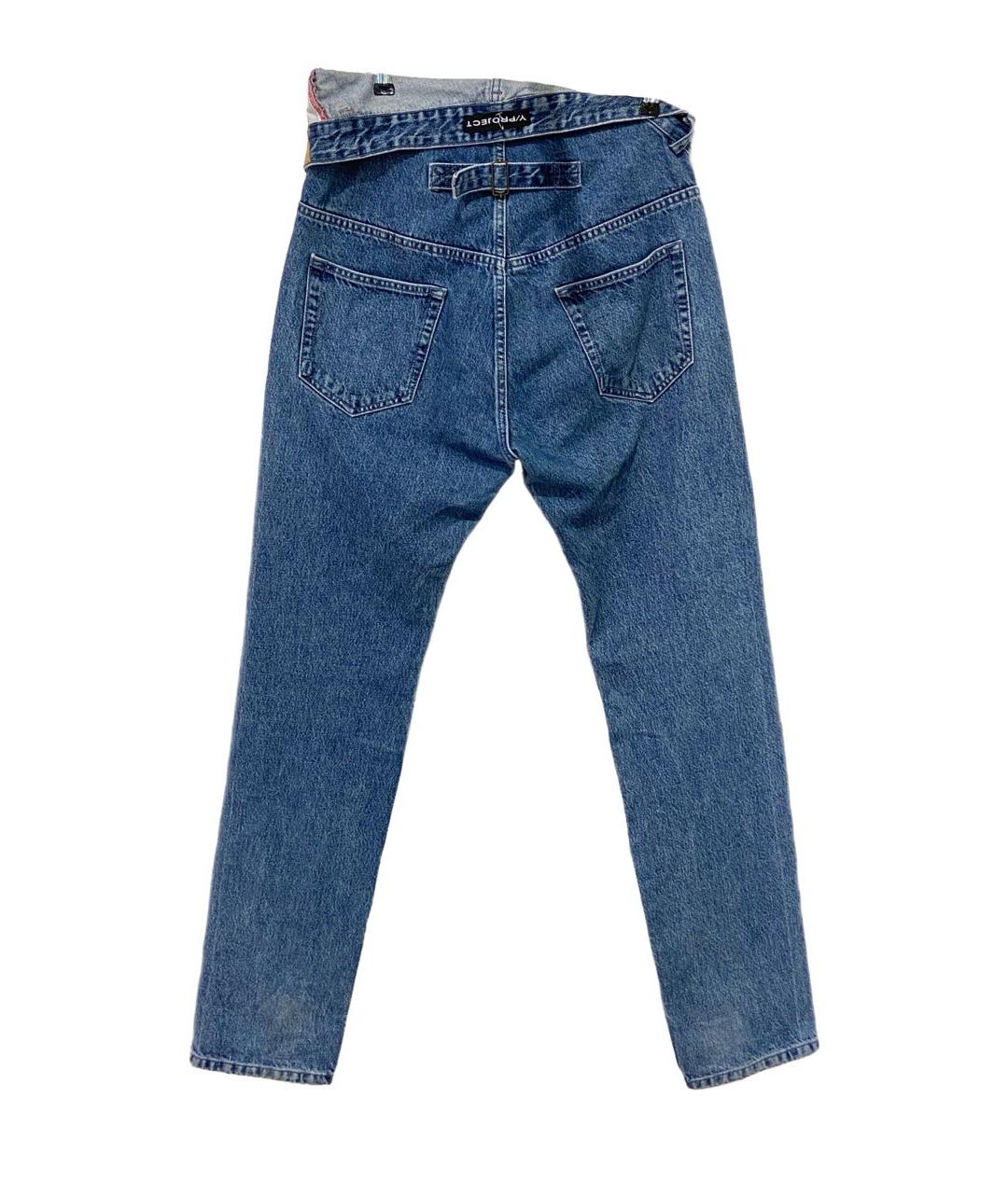 Y/PROJECT Синие хлопковые прямые джинсы, фото 2