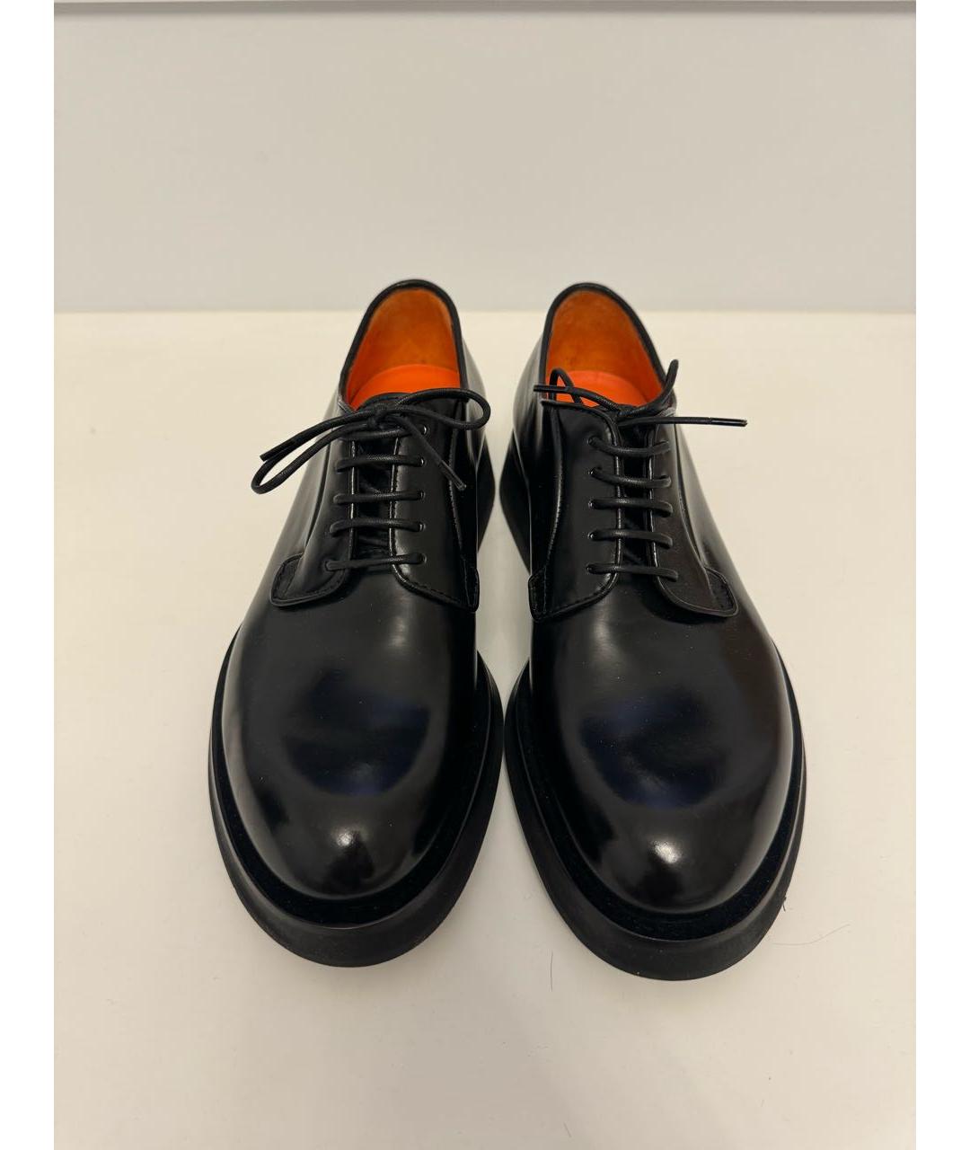 SANTONI Черные кожаные туфли, фото 2