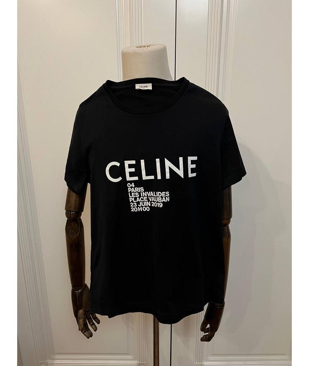 CELINE PRE-OWNED Черная хлопковая футболка, фото 7