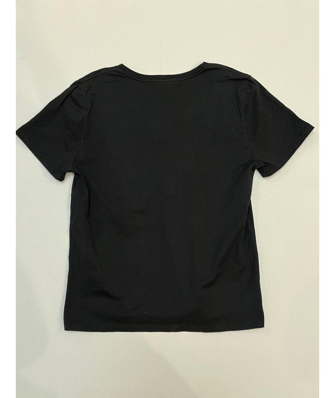 CELINE Черная хлопковая футболка, фото 2