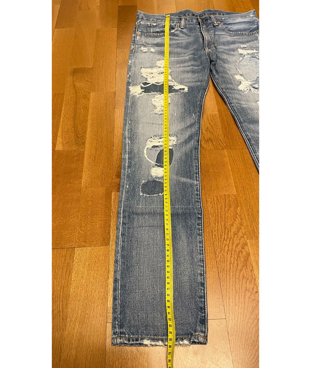 RALPH LAUREN DENIM & SUPPLY Синие хлопковые прямые джинсы, фото 8