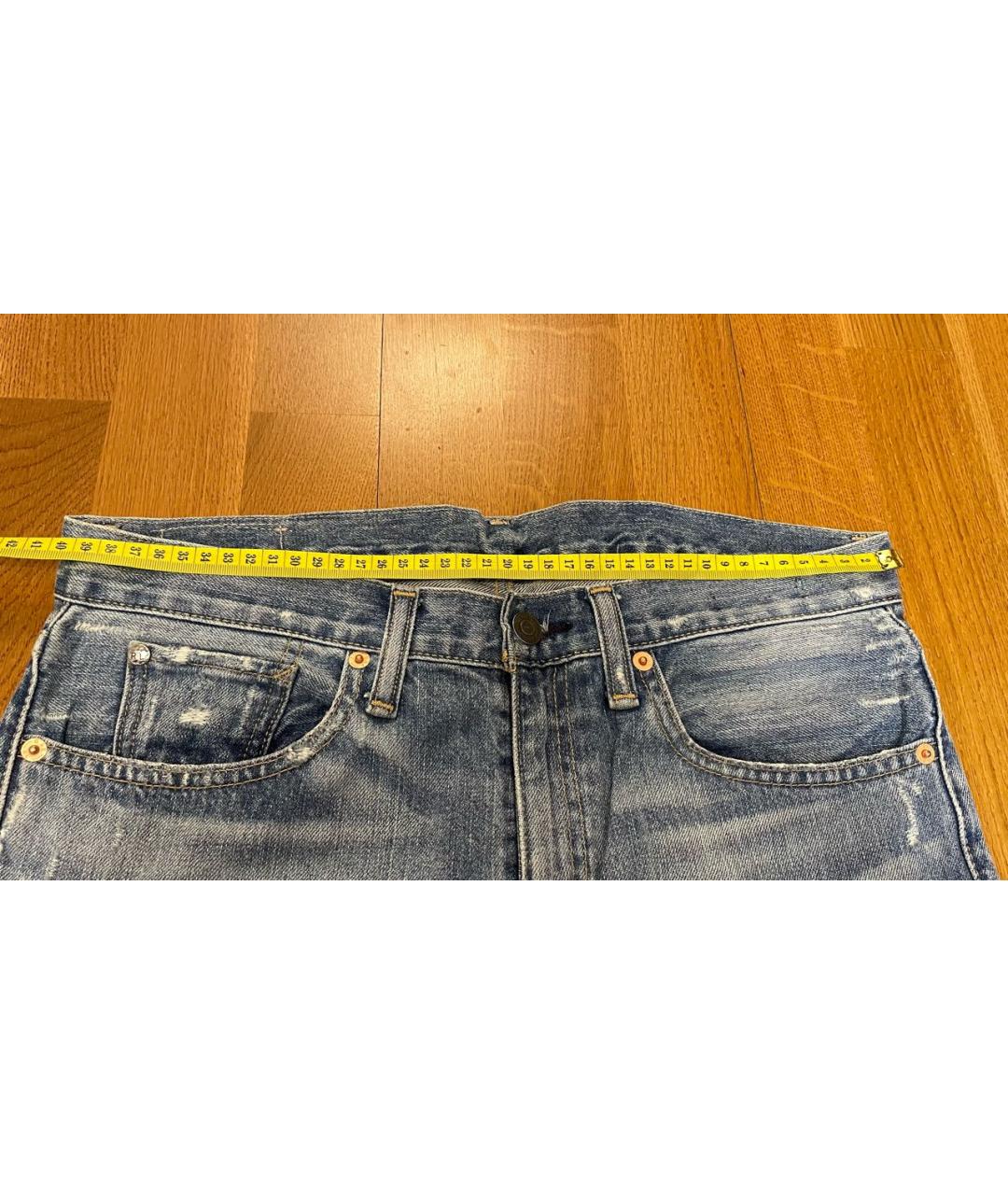 RALPH LAUREN DENIM & SUPPLY Синие хлопковые прямые джинсы, фото 7