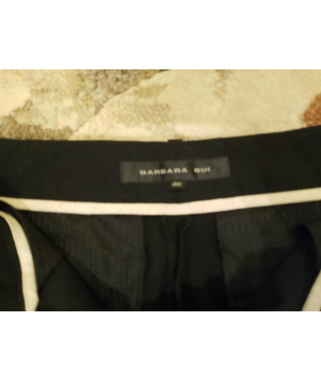 BARBARA BUI Черные шерстяные прямые брюки, фото 3