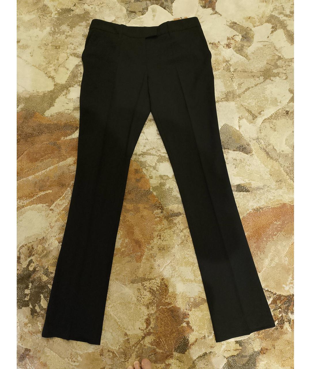 BARBARA BUI Черные шерстяные прямые брюки, фото 5