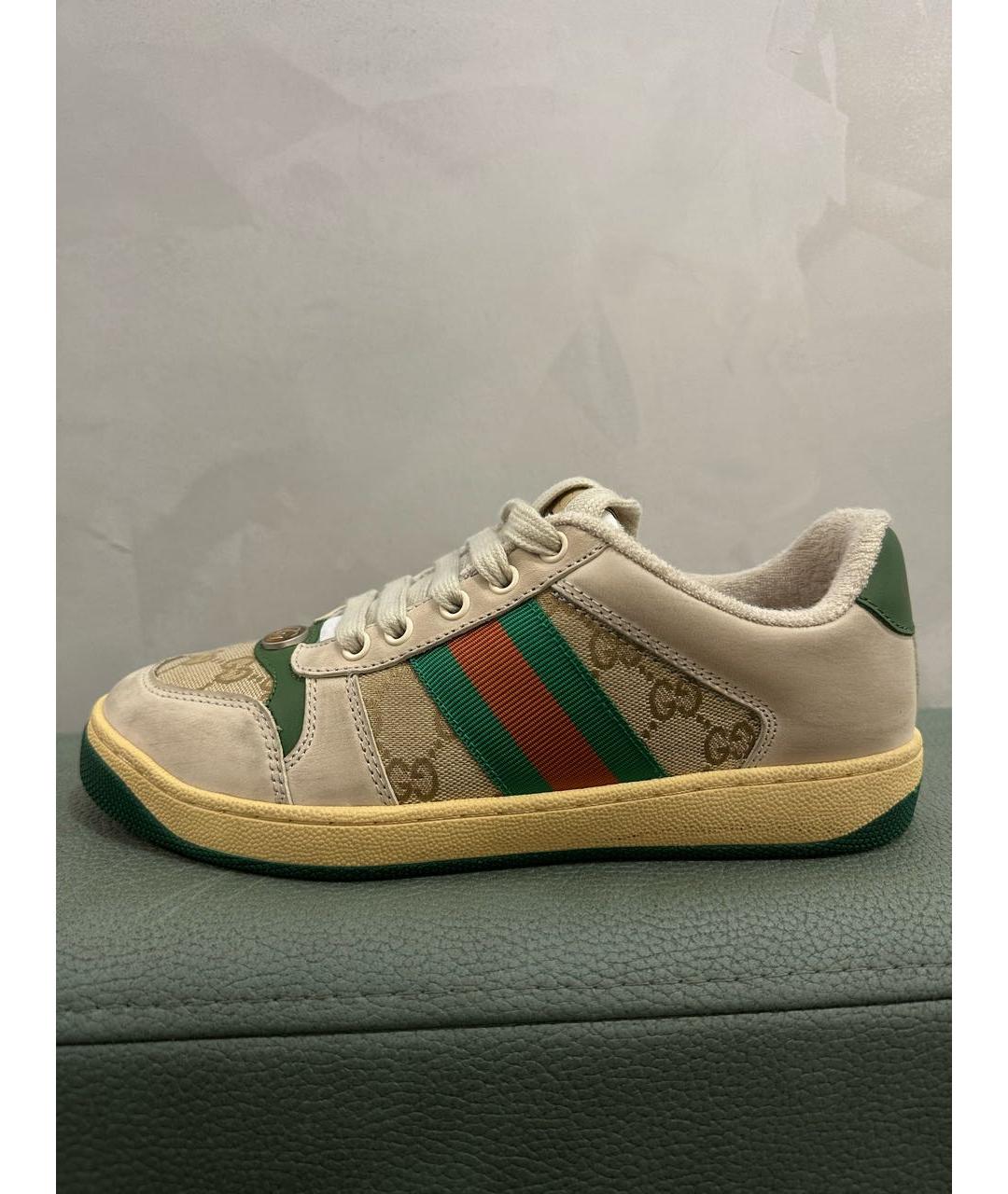 GUCCI Бежевые замшевые кеды, фото 7