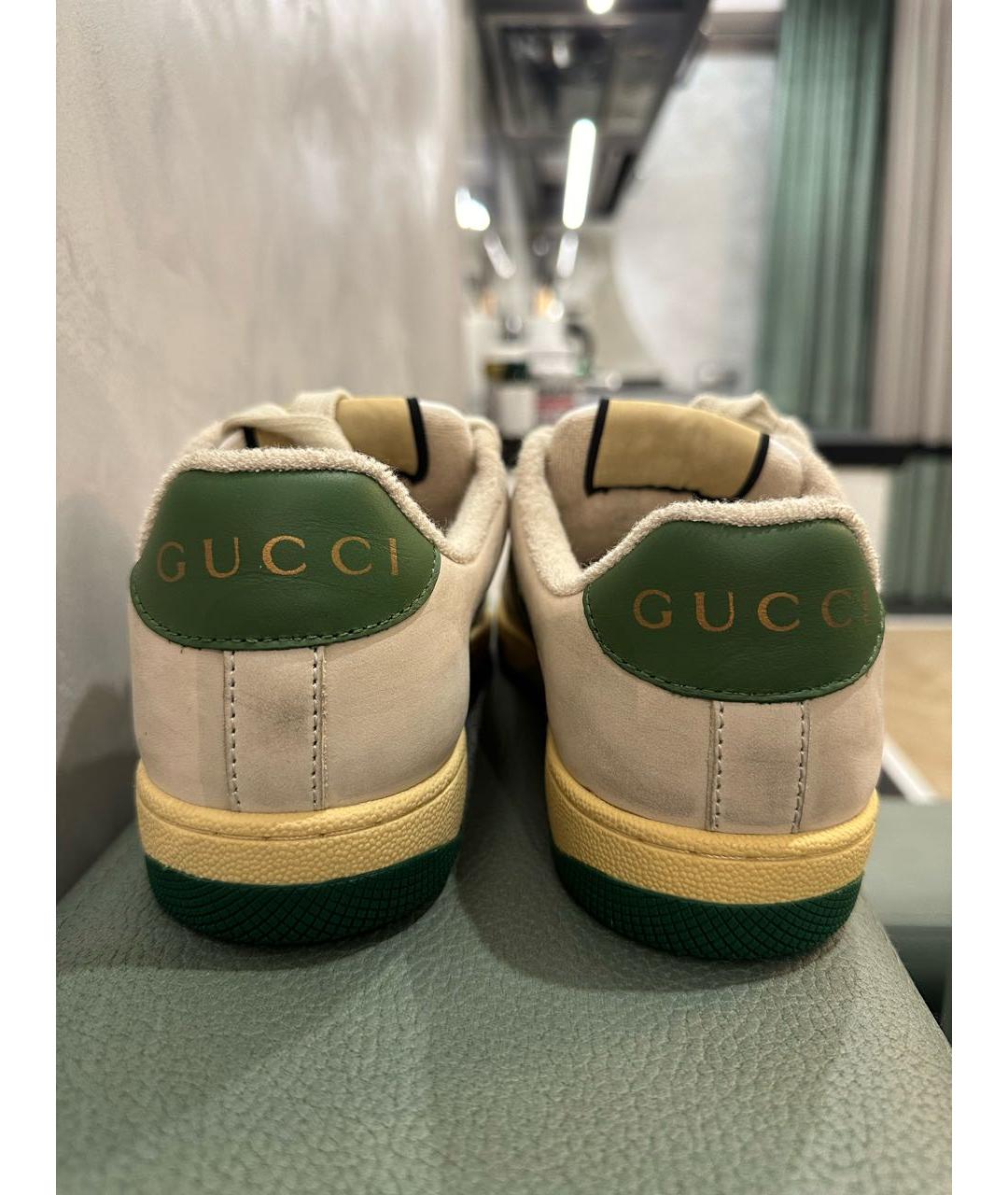 GUCCI Бежевые замшевые кеды, фото 3