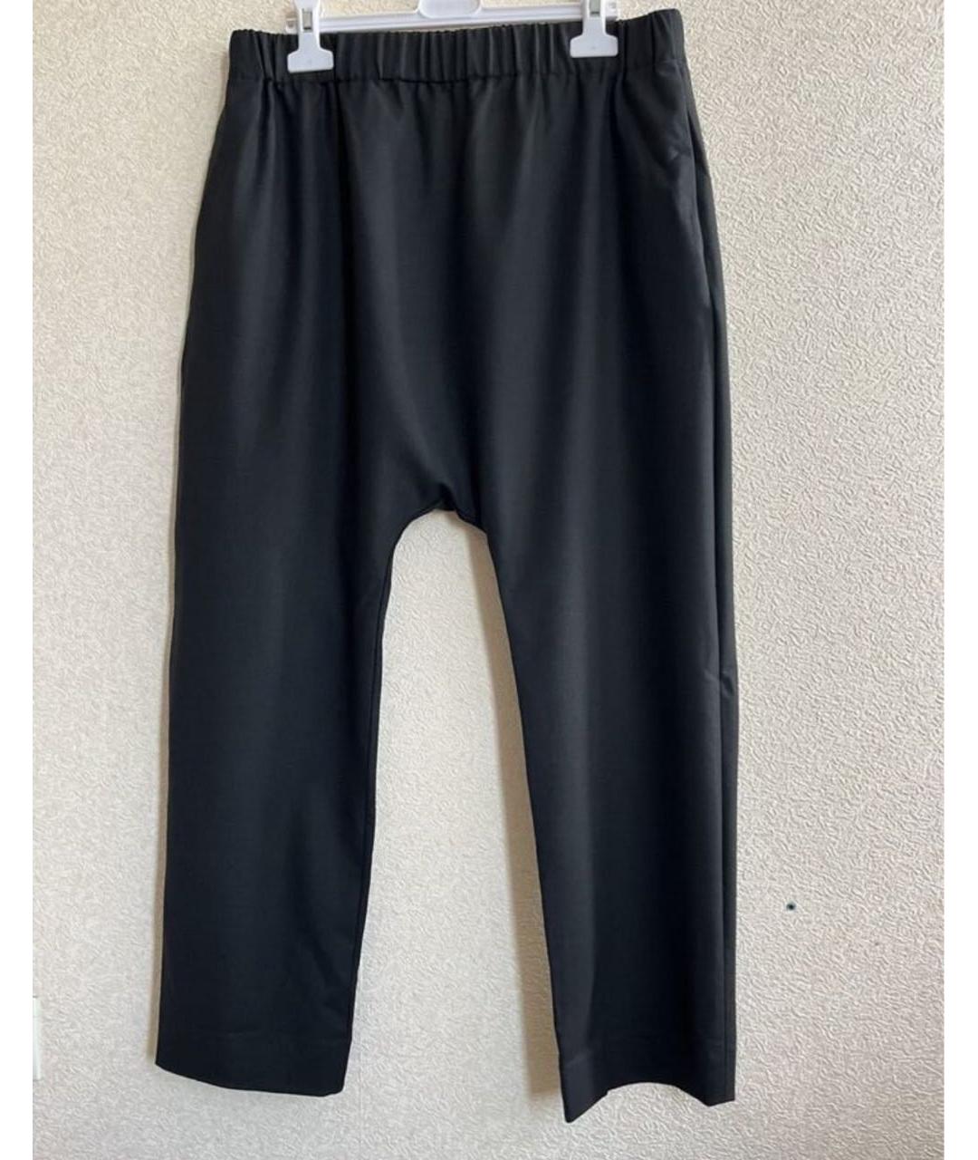COS Черные шерстяные брюки широкие, фото 8
