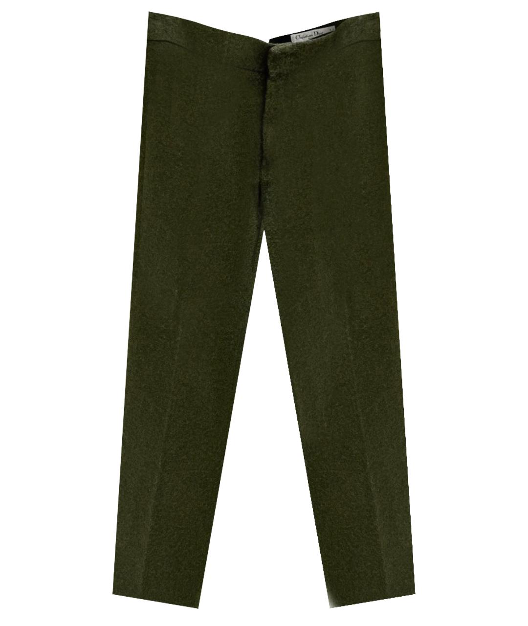 CHRISTIAN DIOR PRE-OWNED Зеленые шерстяные прямые брюки, фото 6