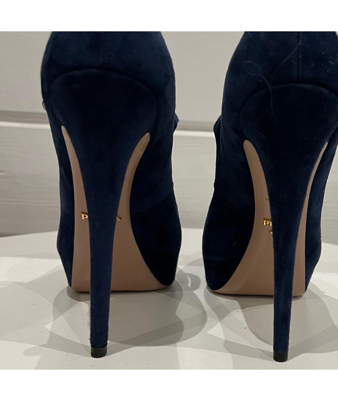 PRADA Темно-синие замшевые туфли, фото 4