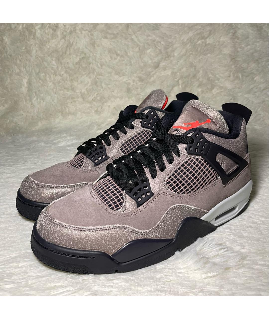 JORDAN Коричневые кожаные высокие кроссовки / кеды, фото 2