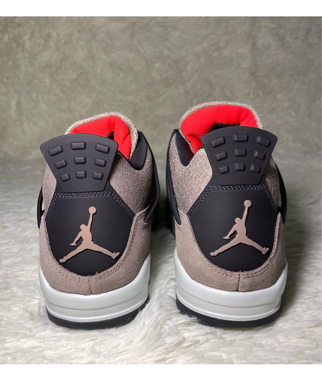 JORDAN Коричневые кожаные высокие кроссовки / кеды, фото 6