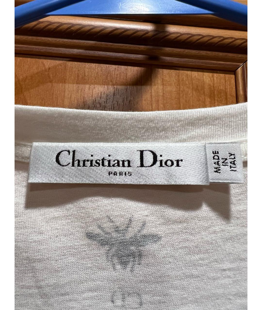 CHRISTIAN DIOR PRE-OWNED Белая хлопковая футболка, фото 4
