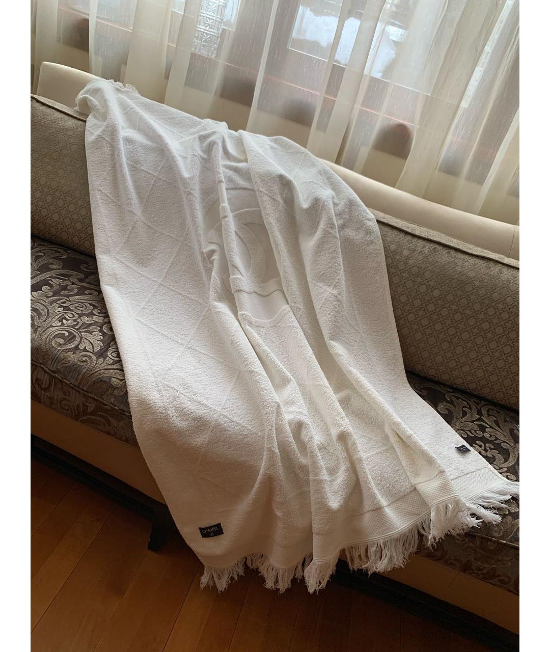 CHANEL PRE-OWNED Белая хлопковая пляжная сумка, фото 6