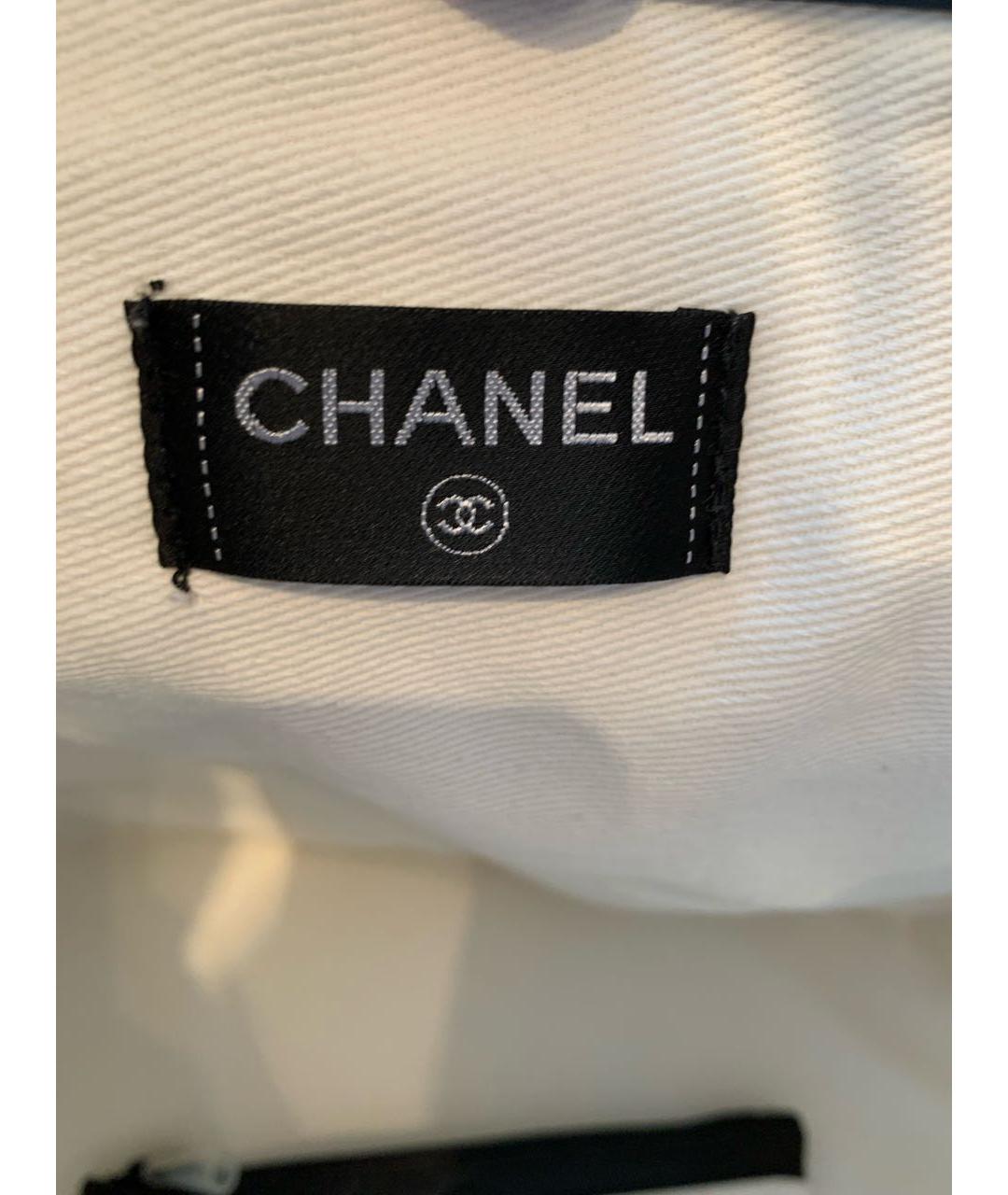 CHANEL PRE-OWNED Белая хлопковая пляжная сумка, фото 4