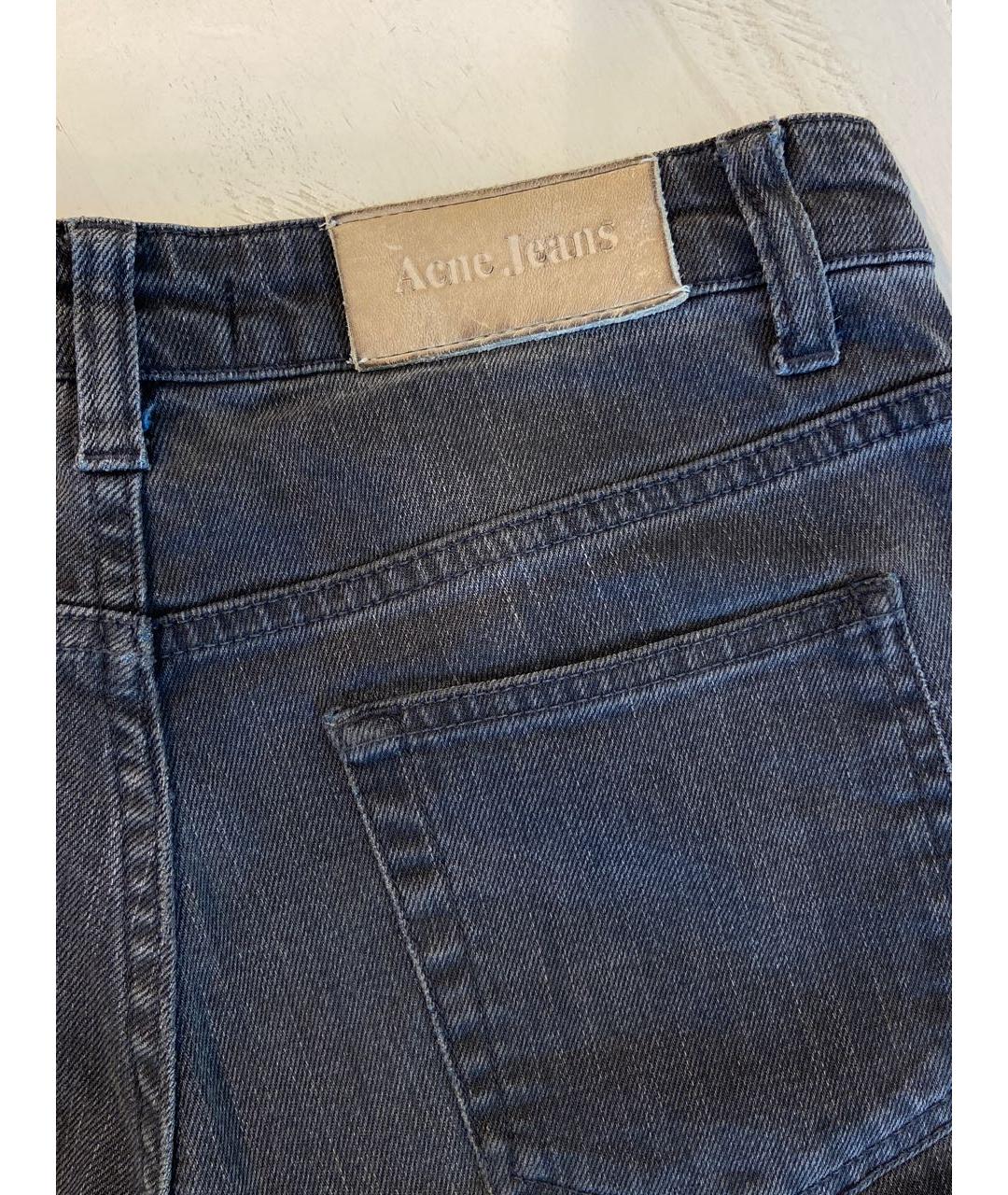 ACNE STUDIOS Серые хлопко-эластановые джинсы слим, фото 4