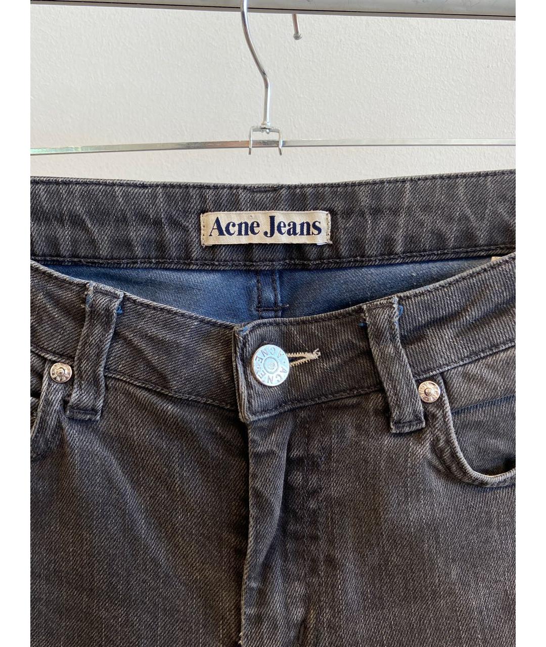 ACNE STUDIOS Серые хлопко-эластановые джинсы слим, фото 3