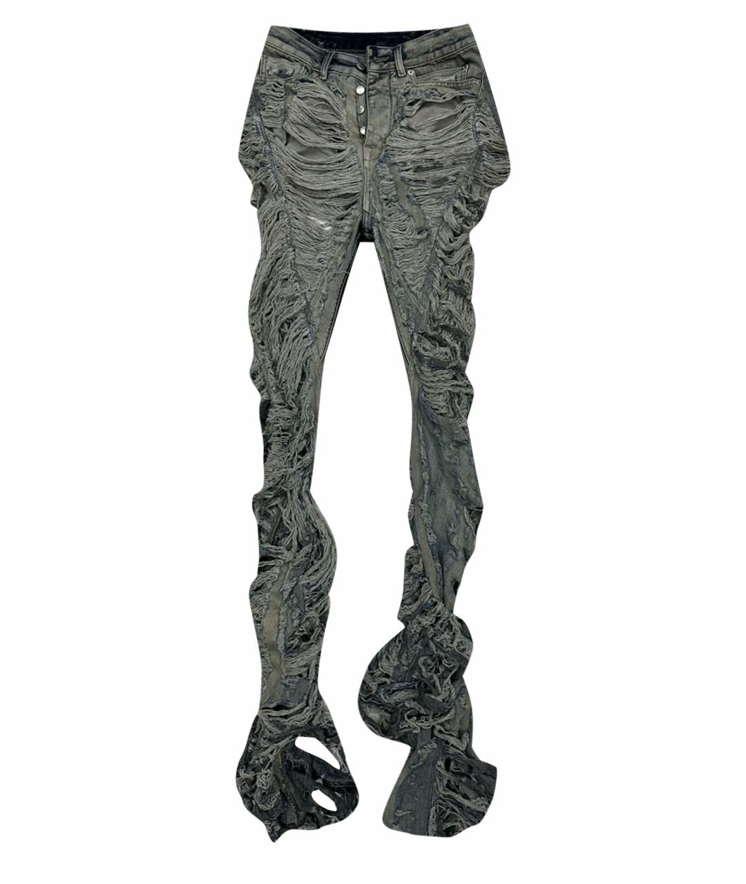 RICK OWENS Антрацитовые хлопковые джинсы, фото 1