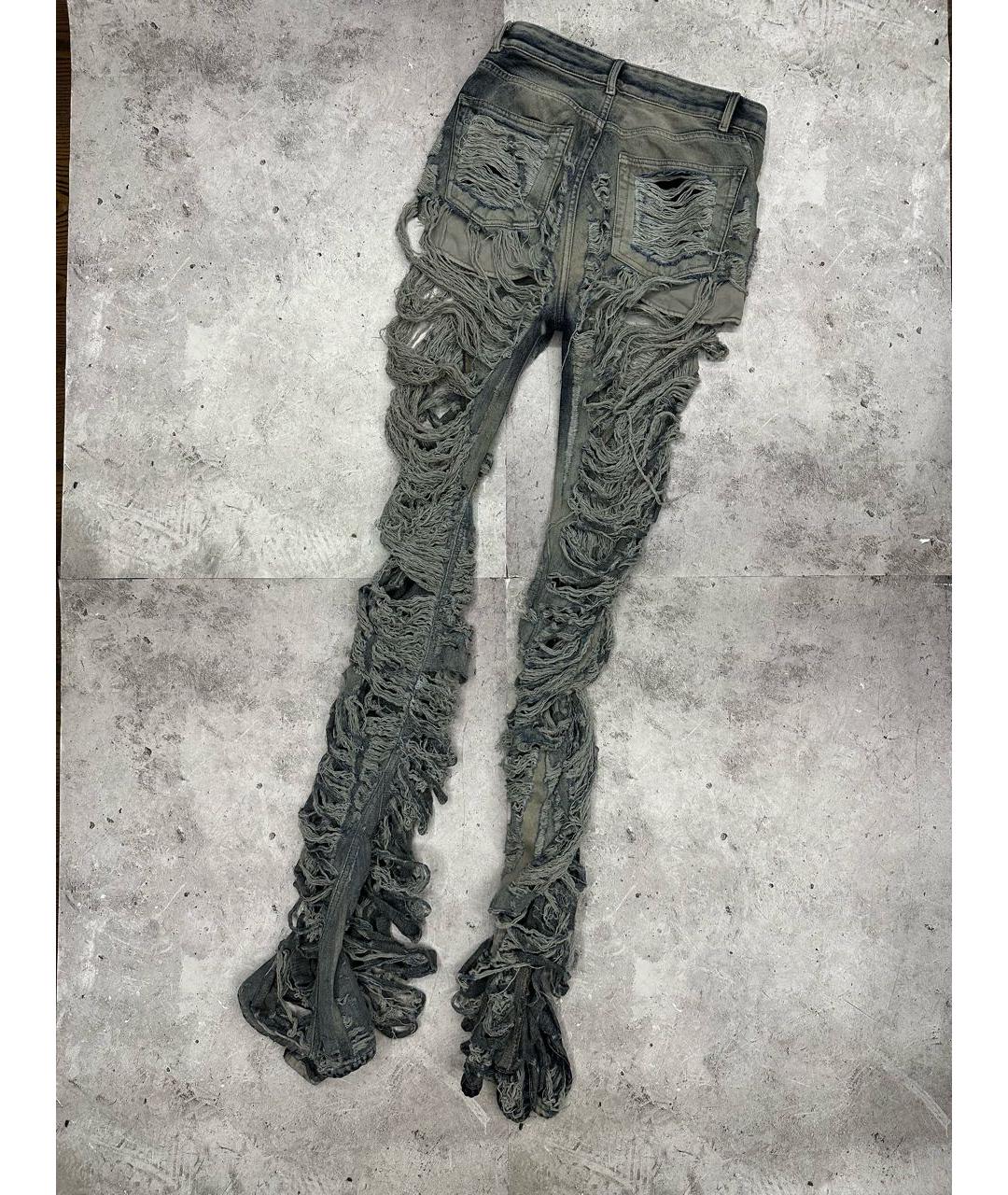 RICK OWENS Антрацитовые хлопковые джинсы, фото 2