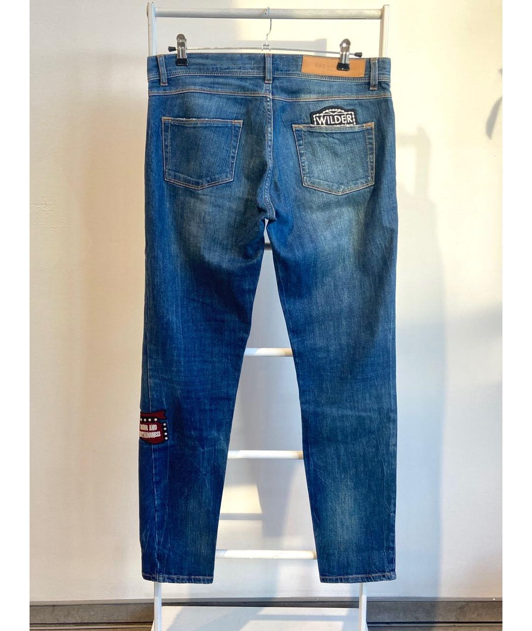 EACH X OTHER Синие хлопко-эластановые джинсы слим, фото 2